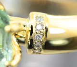 Золотое кольцо с мятно-зеленым «неоновым» турмалином 2,58 карата и бриллиантами