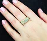 Роскошное серебряное кольцо с кристаллическими эфиопскими опалами