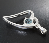 Романтичный серебряный кулон с голубым топазом Серебро 925