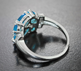 Превосходное серебряное кольцо с «неоновыми» апатитами Серебро 925