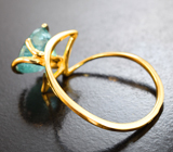 Золотое кольцо с ярким «неоновым» апатитом 3,32 карата Золото