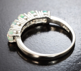 Замечательное серебряное кольцо с кристаллическими эфиопскими опалами Серебро 925