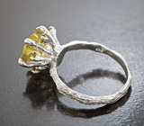 Серебряное кольцо с цитрином авторской огранки 6,72 карата Серебро 925