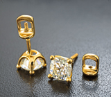 Золотые пусеты с муассанитами топовой бриллиантовой огранки 2,76 карата Золото
