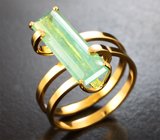 Золотое кольцо с уральским изумрудом редкого оттенка морской волны 3,29 карата Золото