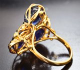 Золотое кольцо c насыщенно-синими сапфирами 17,14 карата