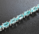 Яркий серебряный браслет с голубыми апатитами Серебро 925