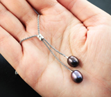 Серебряное колье с цветным жемчугом