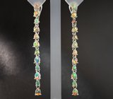 Великолепные серебряные серьги с кристаллическими эфиопскими опалами Серебро 925