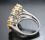 Серебряное кольцо с цитринами и альмандинами гранатами