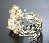 Серебряное кольцо с цитринами и альмандинами гранатами Серебро 925