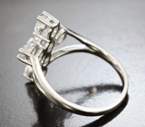 Необычное серебряное кольцо с пастельно-голубыми аквамаринами Серебро 925