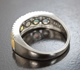 Превосходное серебряное кольцо с кристаллическими эфиопскими опалами Серебро 925