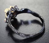 Серебряное кольцо с кристаллическим эфиопским опалом и аметистам Серебро 925