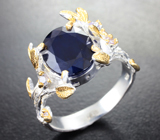 Серебряное кольцо с насыщенно-синим сапфиром 3,98 карата Серебро 925