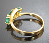 Золотое кольцо с чистейшими уральскими изумрудами 1 карат Золото