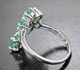 Замечательное серебряное кольцо с изумрудами Серебро 925