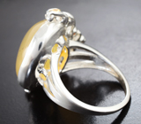 Серебряное кольцо с халцедоном 19,96 карата и альмандинами гранатами Серебро 925