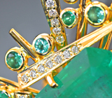 Авторское золотое кольцо «Изумрудный фейерверк» с уральскими изумрудами 12,61 карата и бриллиантами