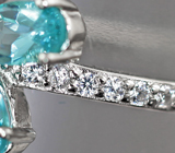Чудесное серебряное кольцо с голубыми апатитами