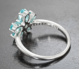 Чудесное серебряное кольцо с голубыми апатитами Серебро 925
