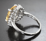 Замечательное серебряное кольцо с цитрином и разноцветными сапфирами Серебро 925
