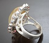Серебряное кольцо с корундом 29,31 карата и альмандинами гранатами