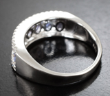 Стильное серебряное кольцо с танзанитами