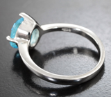 Стильное серебряное кольцо с голубым топазом Серебро 925