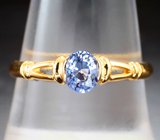 Золотое кольцо с редкой голубовато-фиолетовой шпинелью высокой чистоты 0,61 карата Золото