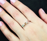Изящное серебряное кольцо с разноцветными турмалинами