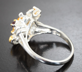 Серебряное кольцо с цитринами и альмандином гранатом