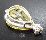 Серебряный кулон с лимонным цитрином 29,16 карата и перидотами Серебро 925