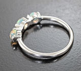 Прелестное серебряное кольцо с кристаллическими эфиопскими опалами Серебро 925