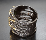 Серебряное кольцо с ограненным черным опалом Серебро 925