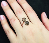 Оригинальное серебряное кольцо с дымчатым кварцем