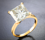 Стильное золотое кольцо с крупным муассанитом 6,18 карата Золото