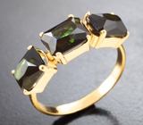 Золотое кольцо с насыщенными турмалинами 4,39 карата