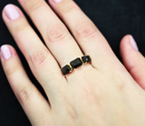Золотое кольцо с насыщенными турмалинами 4,39 карата Золото