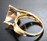 Золотое кольцо с персиковым морганитом 3,81 карата! Идеальная огранка