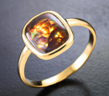Золотое кольцо с ярким мексиканским агатом 2,44 карата