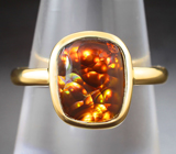 Золотое кольцо с ярким мексиканским агатом 2,44 карата Золото