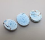 Набор из 3 кабошонов голубой казахстанской бирюзы Майкаин 7,81 карата