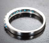 Изящное cеребряное кольцо с «неоновыми» апатитами Серебро 925