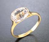 Золотое кольцо с нежным морганитом топовой огранки 2,07 карата