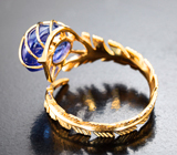 Золотое кольцо с крупным насыщенным танзанитом 5,65 карата Золото