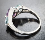 Серебряный комплект с аметистами и голубыми топазами Серебро 925