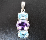 Серебряный комплект с аметистами и голубыми топазами Серебро 925