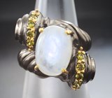 Серебряное кольцо с лунным камнем 3,79 карата
