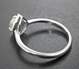 Серебряный комплект с кристаллическими эфиопскими опалами и лейкосапфирами Серебро 925